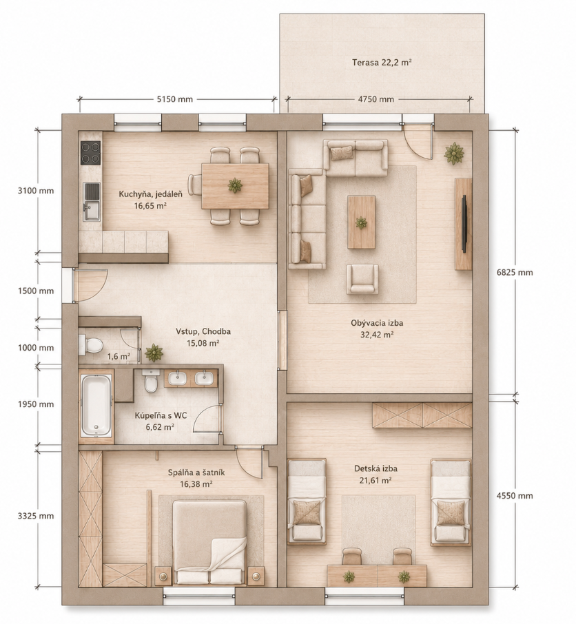 Predaj 3 izbový byt, Trnava - , Cena: 139000€